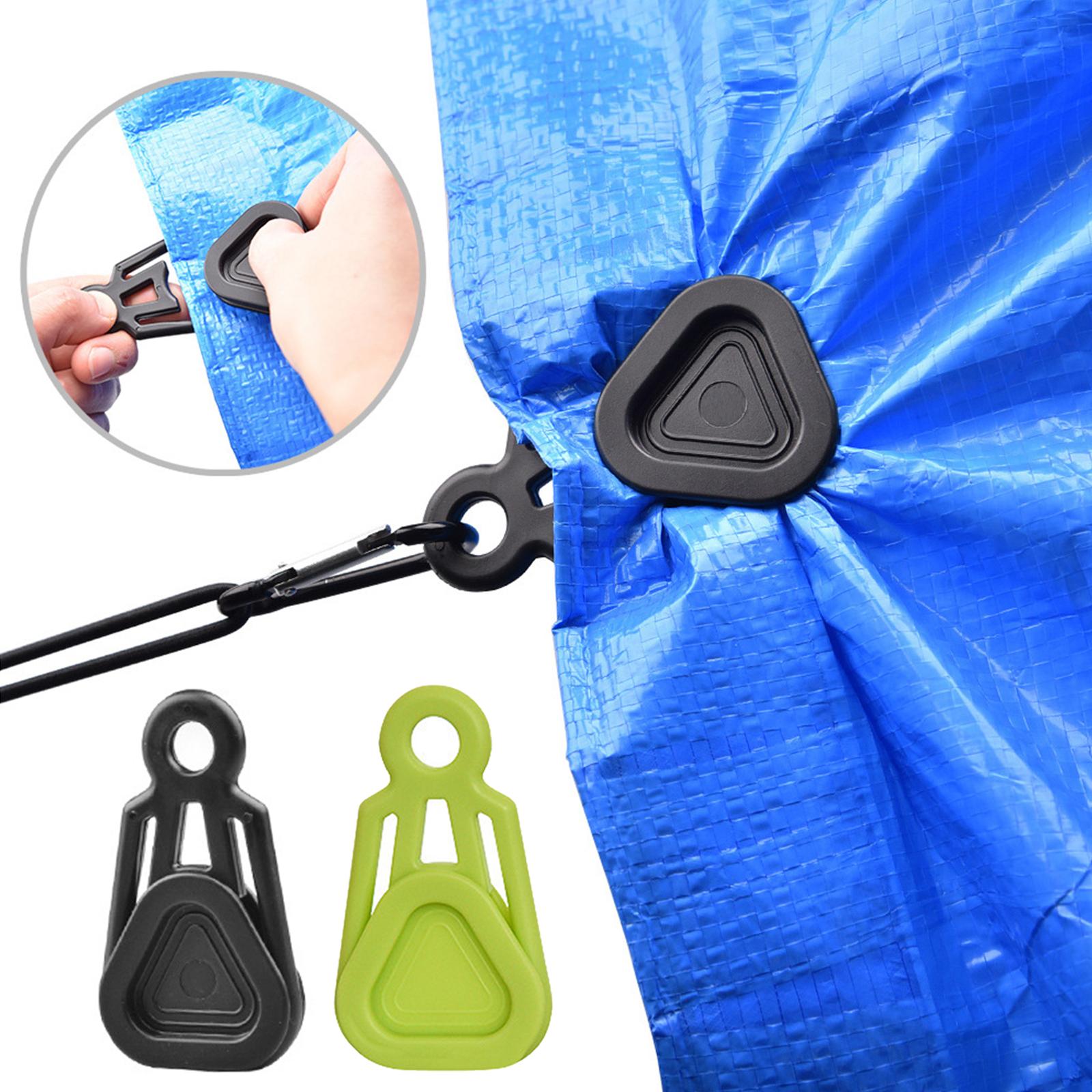 Cheap Goat Tents Outdoor Camping Tent Clip ABS Material Heavy Duty Wind Point Pull Clamp Part Color Rope Clip Hook 2 Awning Windproof Tent U3Y3   